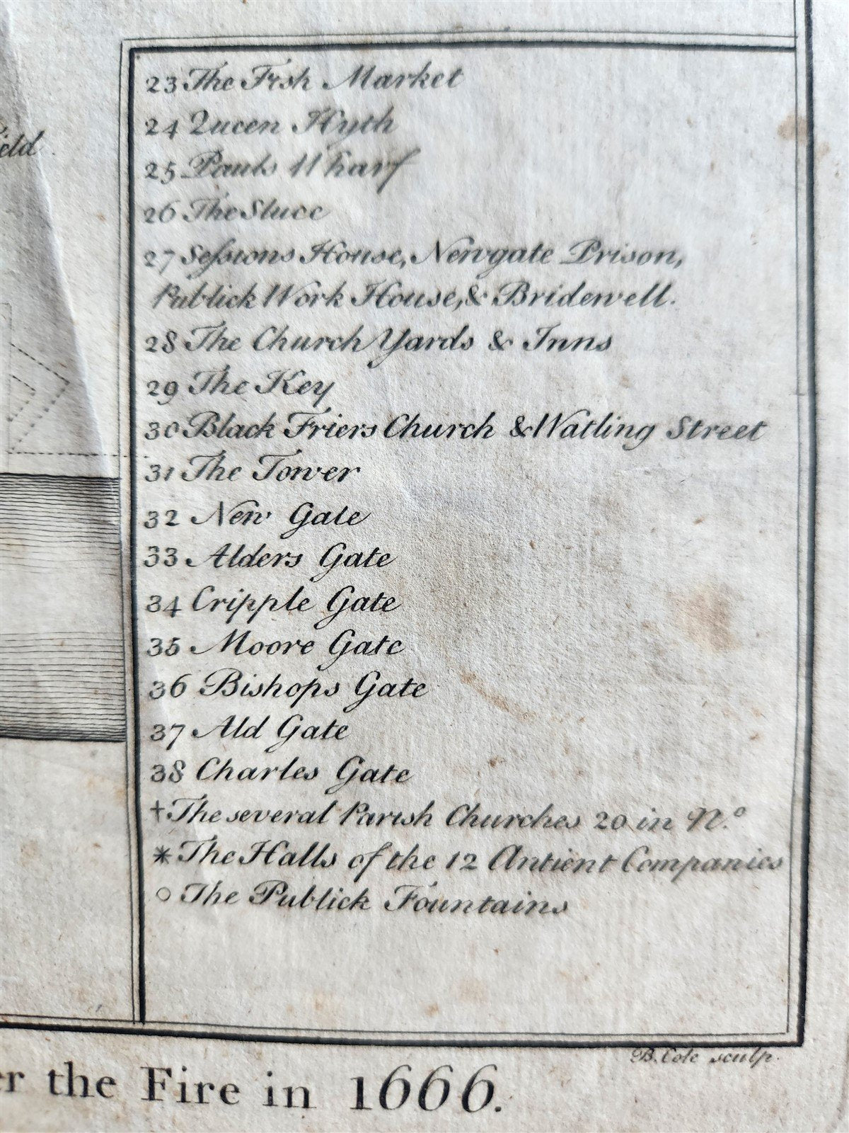 1784 Sir John Evelyn's Plan for Rebuilding London after Great Fire in 1666