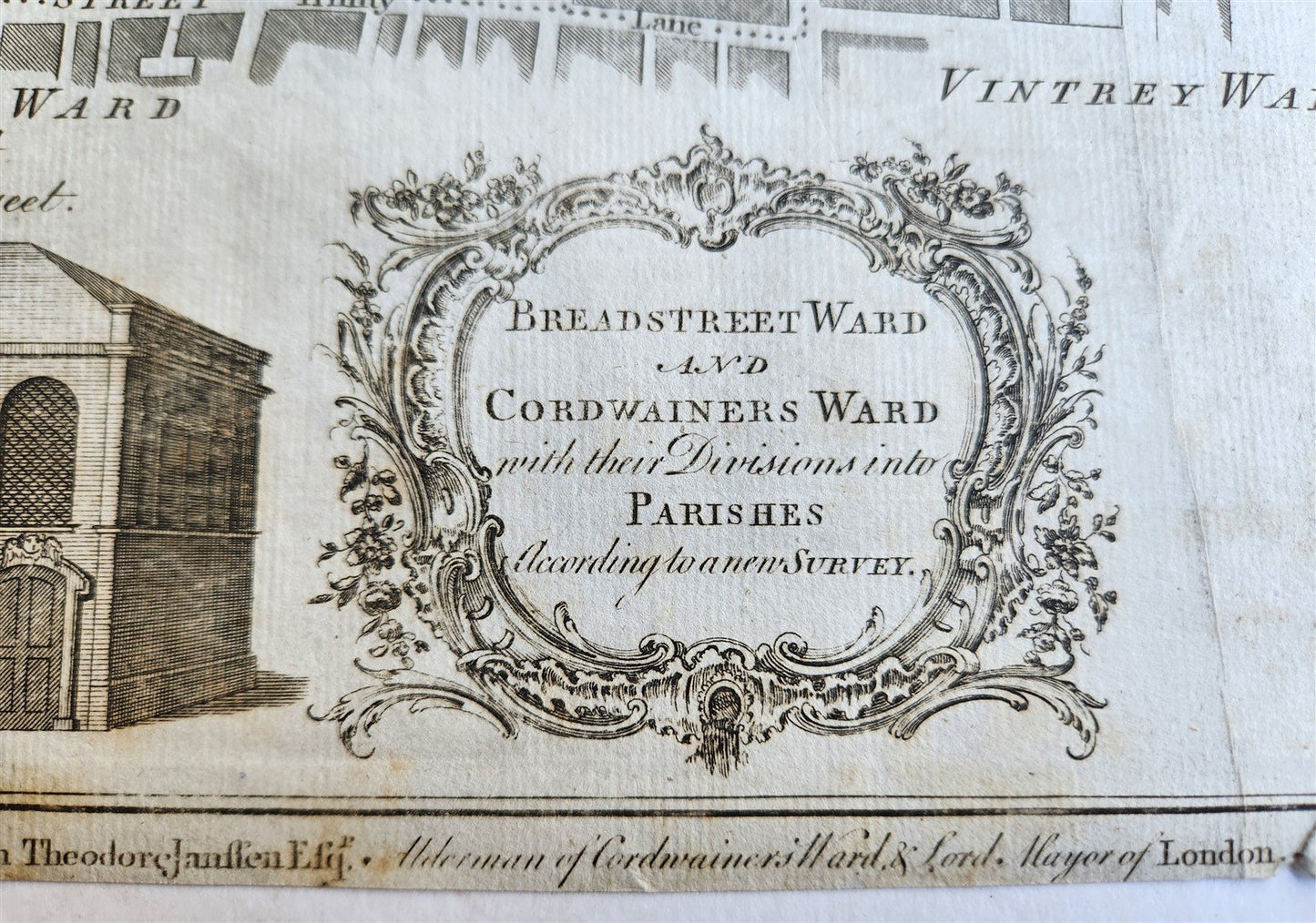 1772 NEW AND ACCURATE SURVEY OF THE PARISHES ANTIQUE engraving LONDON MAP