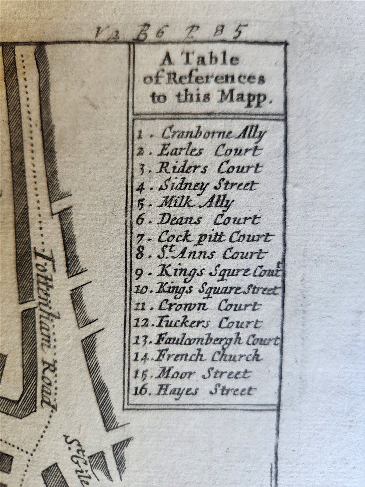 1754 MAP of LONDON antique A MAPP OF THE PARISH OF ST. ANNS