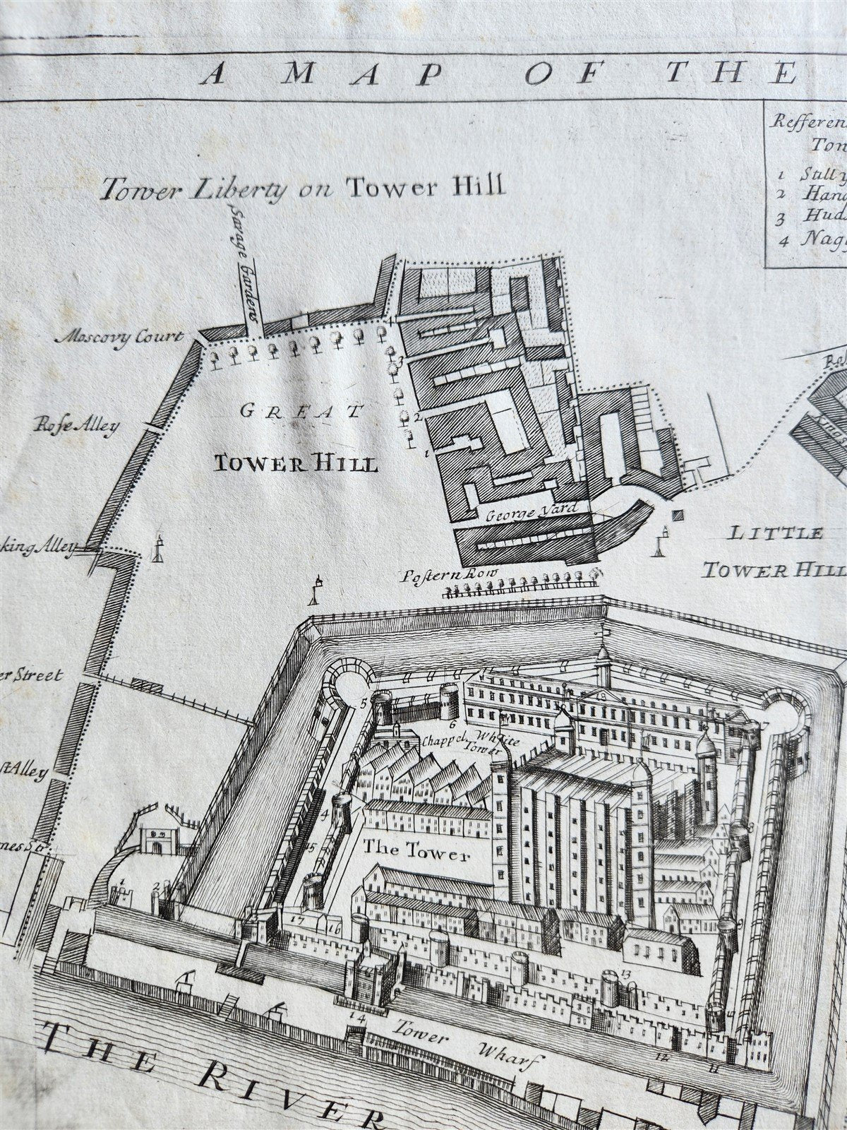 1750s MAP of LONDON antique A MAP of the TOWER LIBERTY