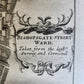 1754 MAP of LONDON antique BISHOPGATE STREET WARD