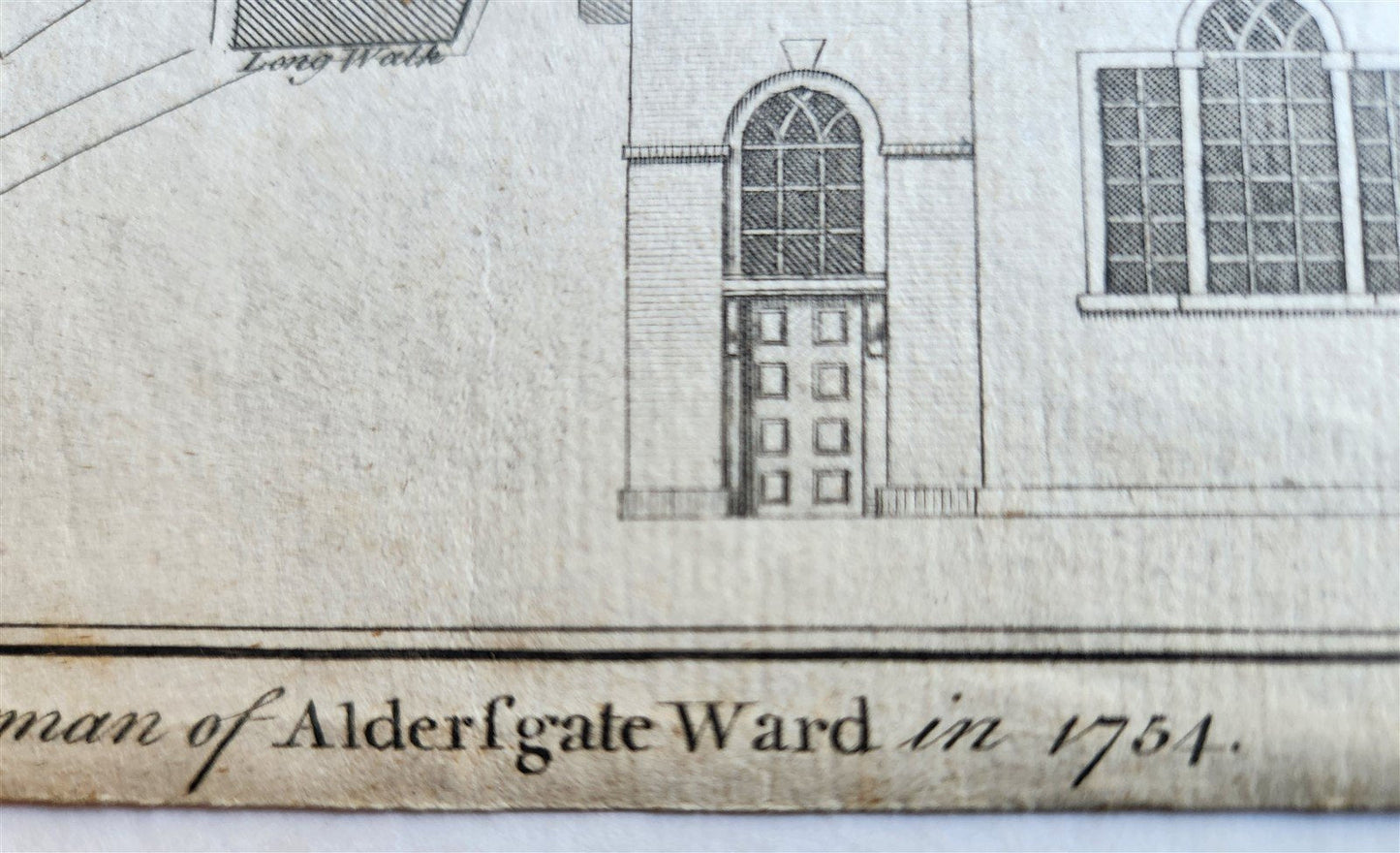 1754 MAP of LONDON antique ALDERSGATE WARD