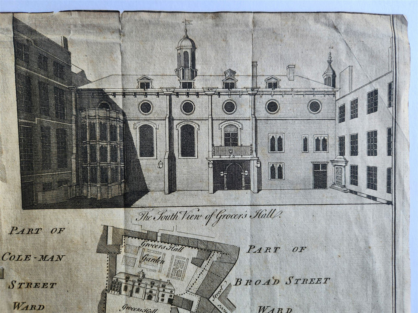 1755 MAP of LONDON antique CHEAP WARD