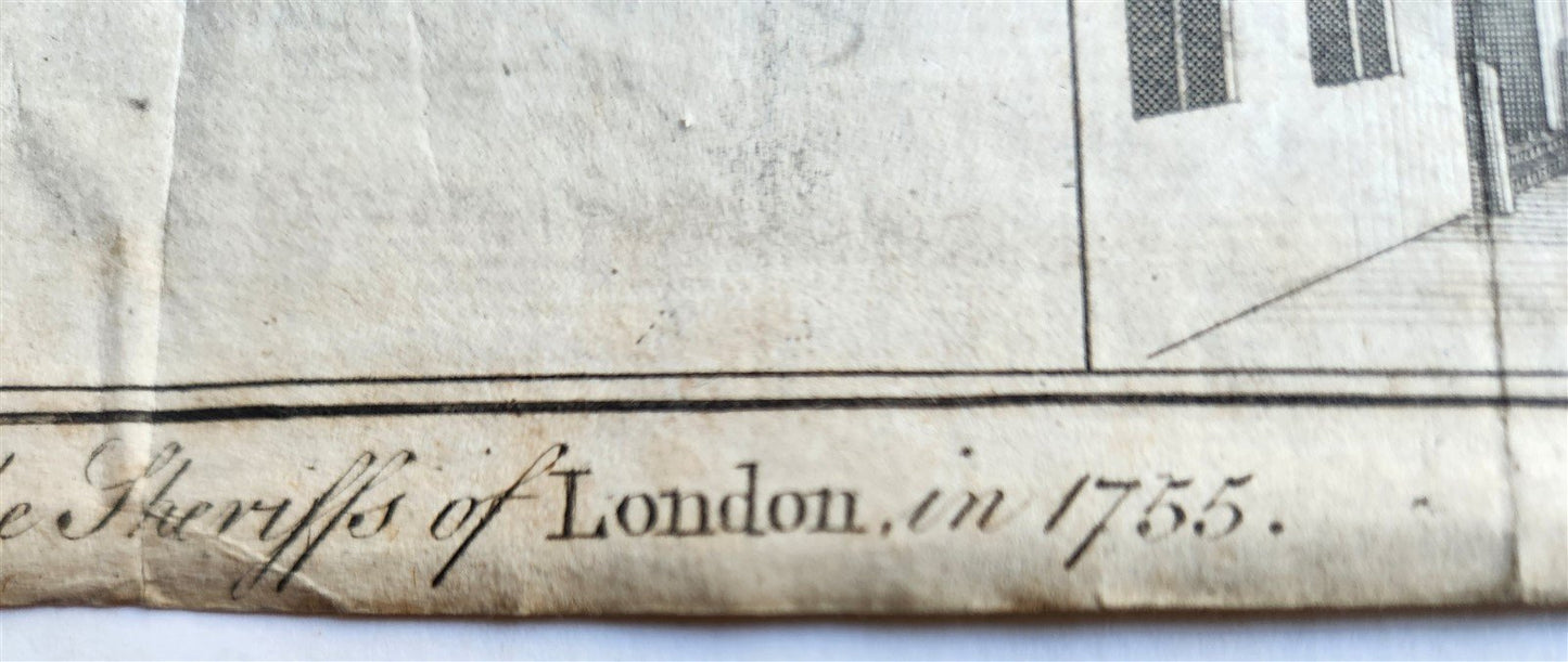 1755 MAP of LONDON antique CHEAP WARD