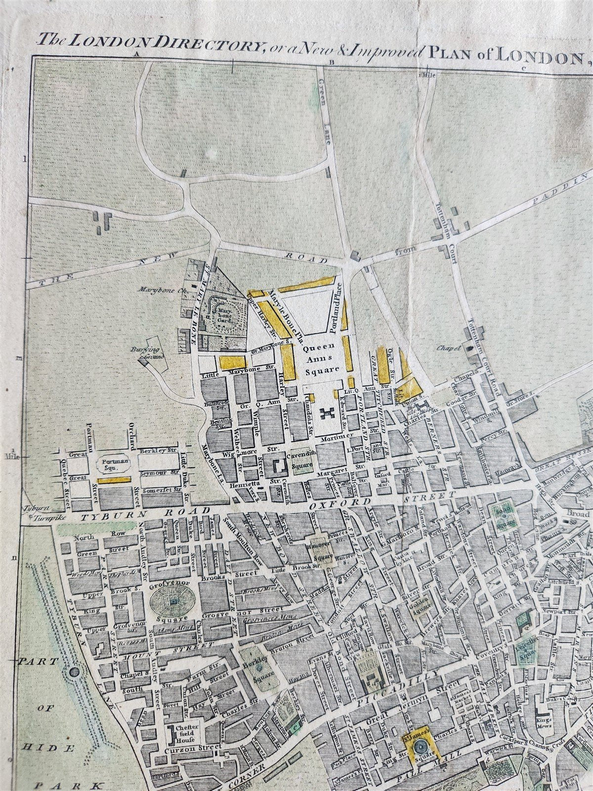 1780s PLAN OF LONDON, WESTMINSTER, & SOUTHWARK antique