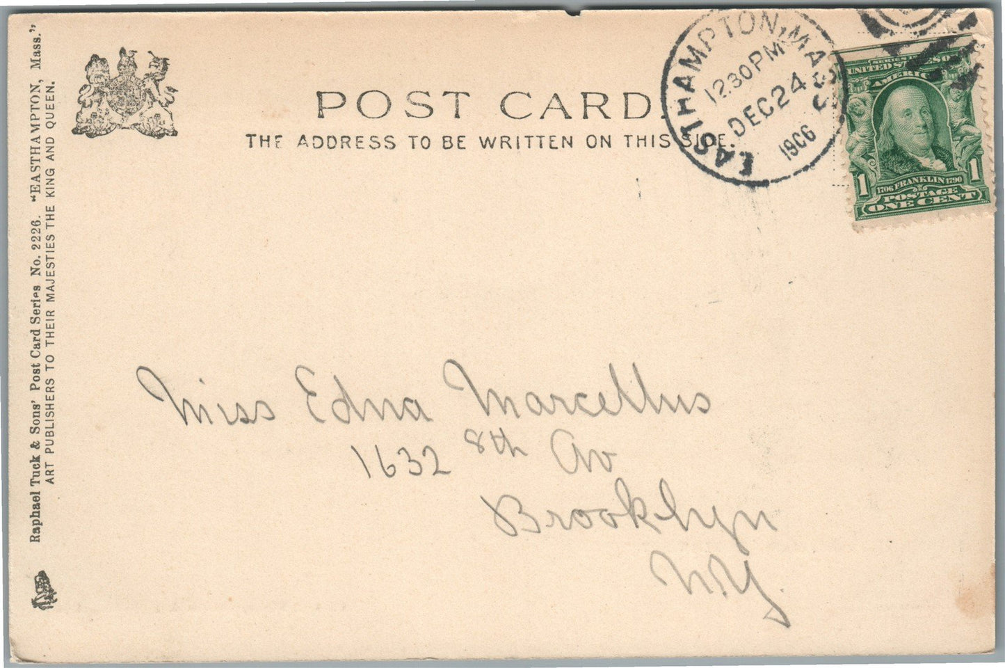 EASTHAMPTON MA PARK STREET ANTIQUE POSTCARD