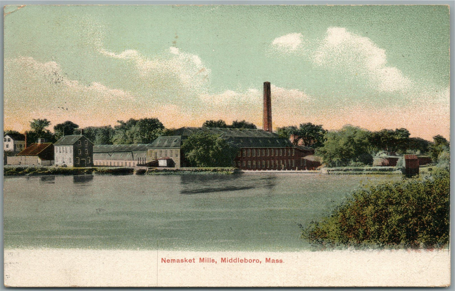 MIDDLEBORO MA NEMASKET MILLS ANTIQUE POSTCARD