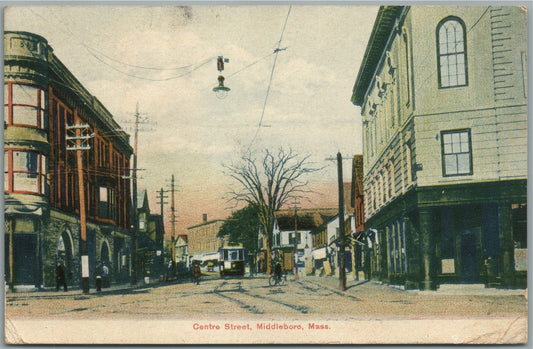 MIDDLEBORO MA CENTRE STREET ANTIQUE POSTCARD