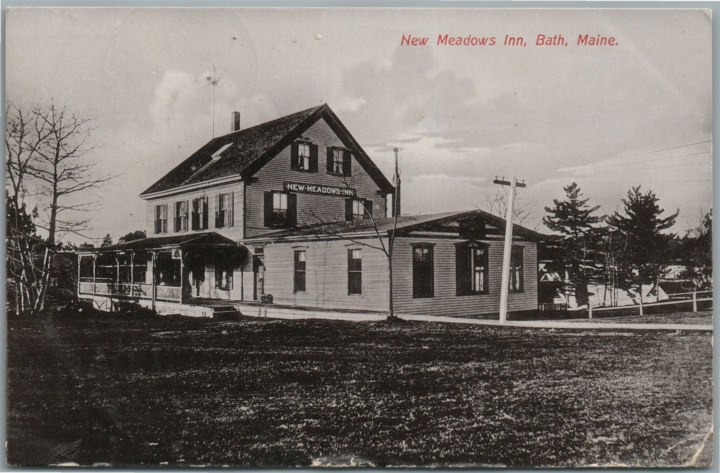 BATH ME NEW MEADOWS INN ANTIQUE POSTCARD