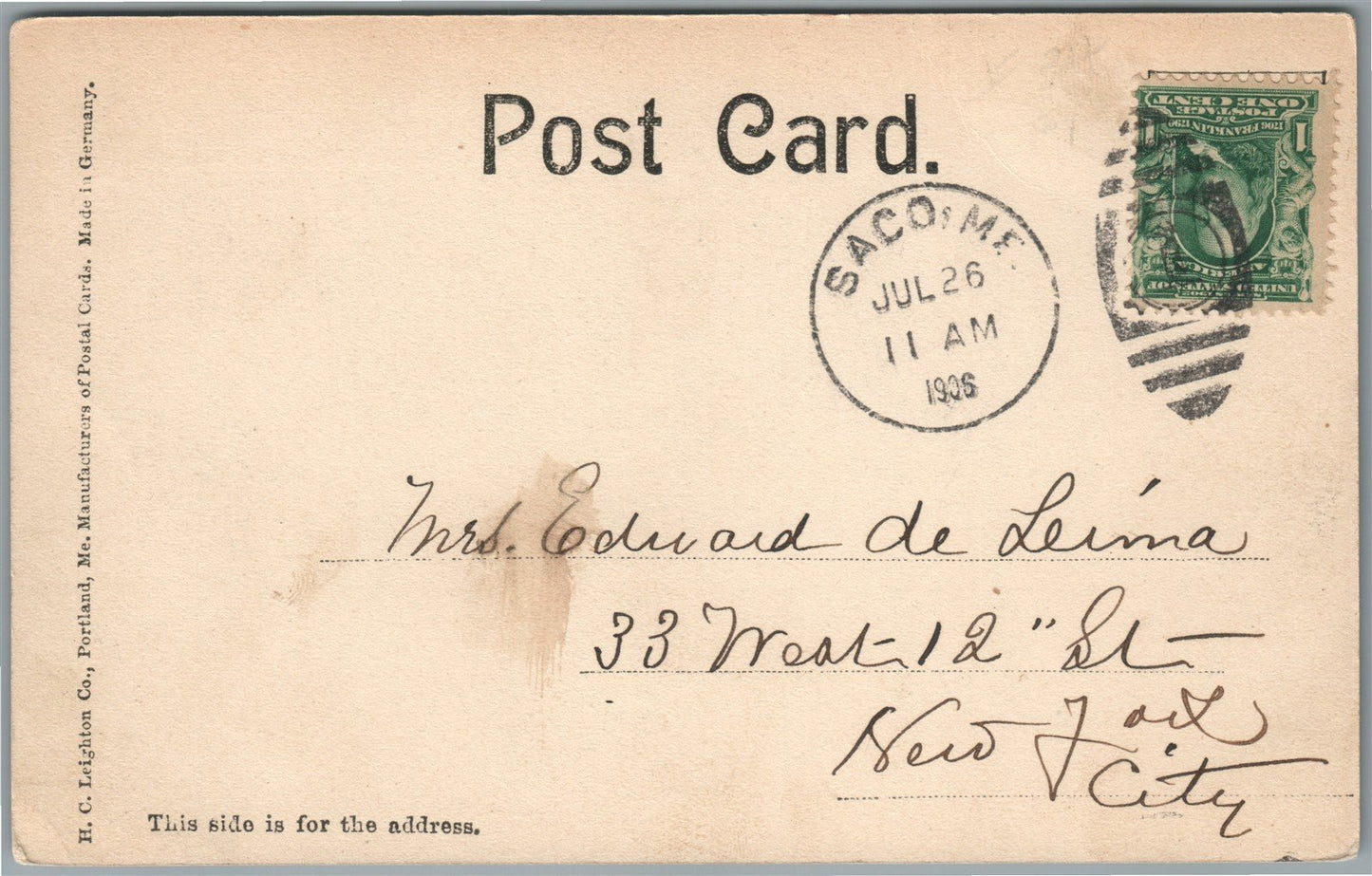 SACO ME DEERINGS MILLS ANTIQUE POSTCARD