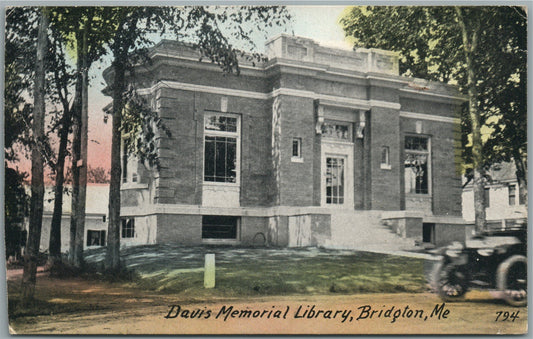 BRIDGTON ME LIBRARY ANTIQUE POSTCARD