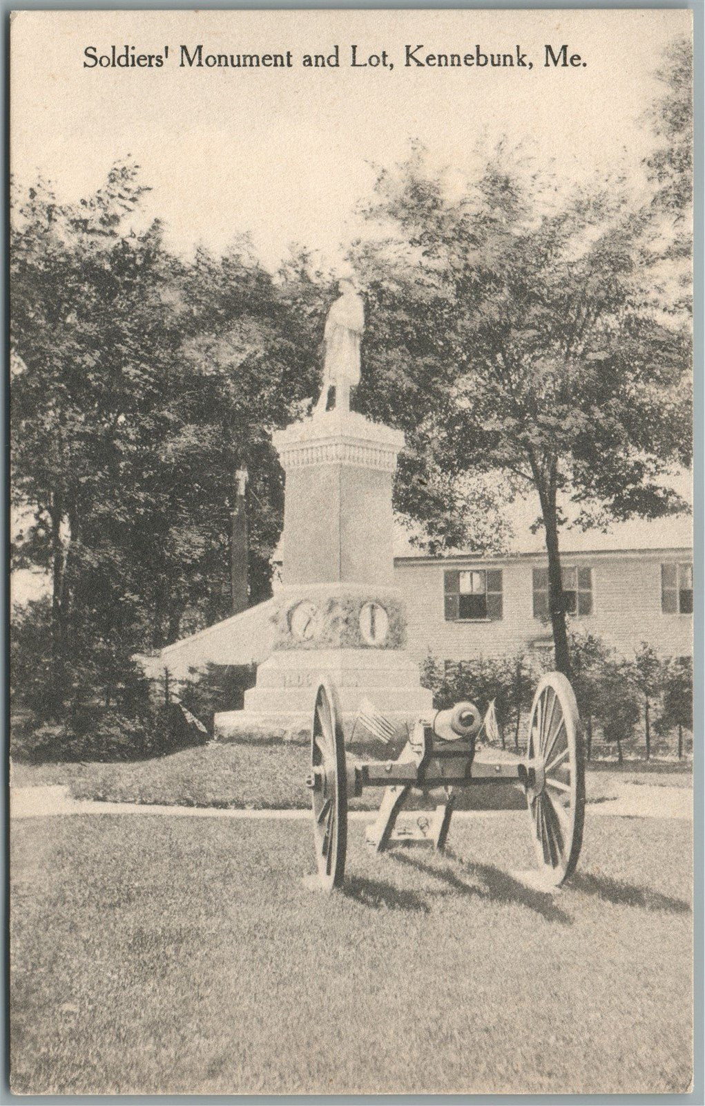 KENNEBUNK ME SOLDIER'S MONUMENT ANTIQUE POSTCARD