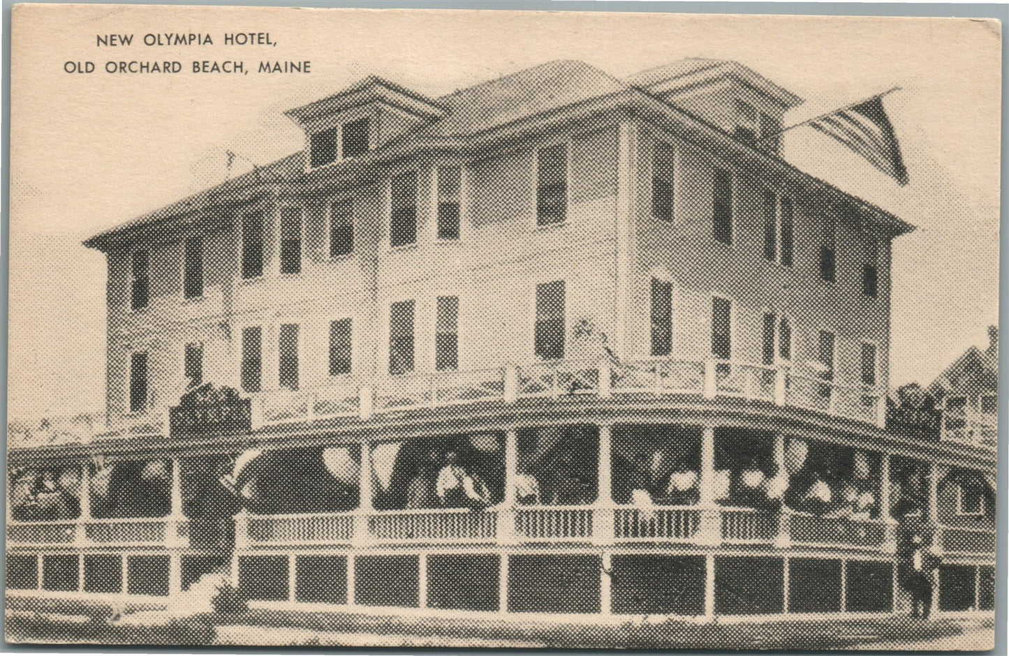 OLD ORCHARD BEACH ME NEW OLYMPIA HOTEL ANTIQUE POSTCARD