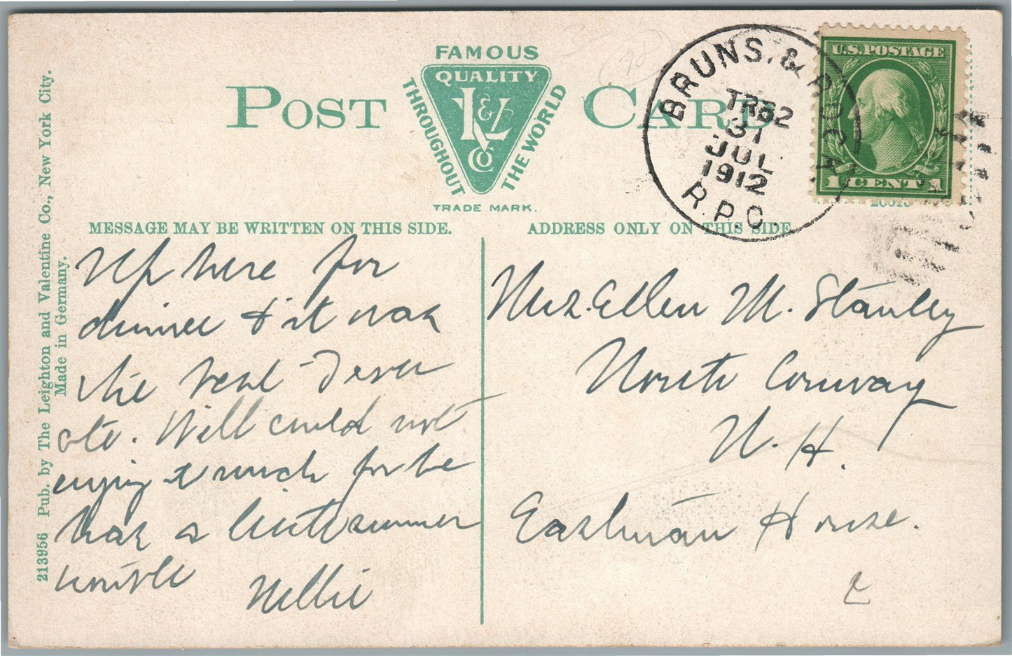 DAMARISCOTTA ME FISKE HOUSE ANTIQUE POSTCARD