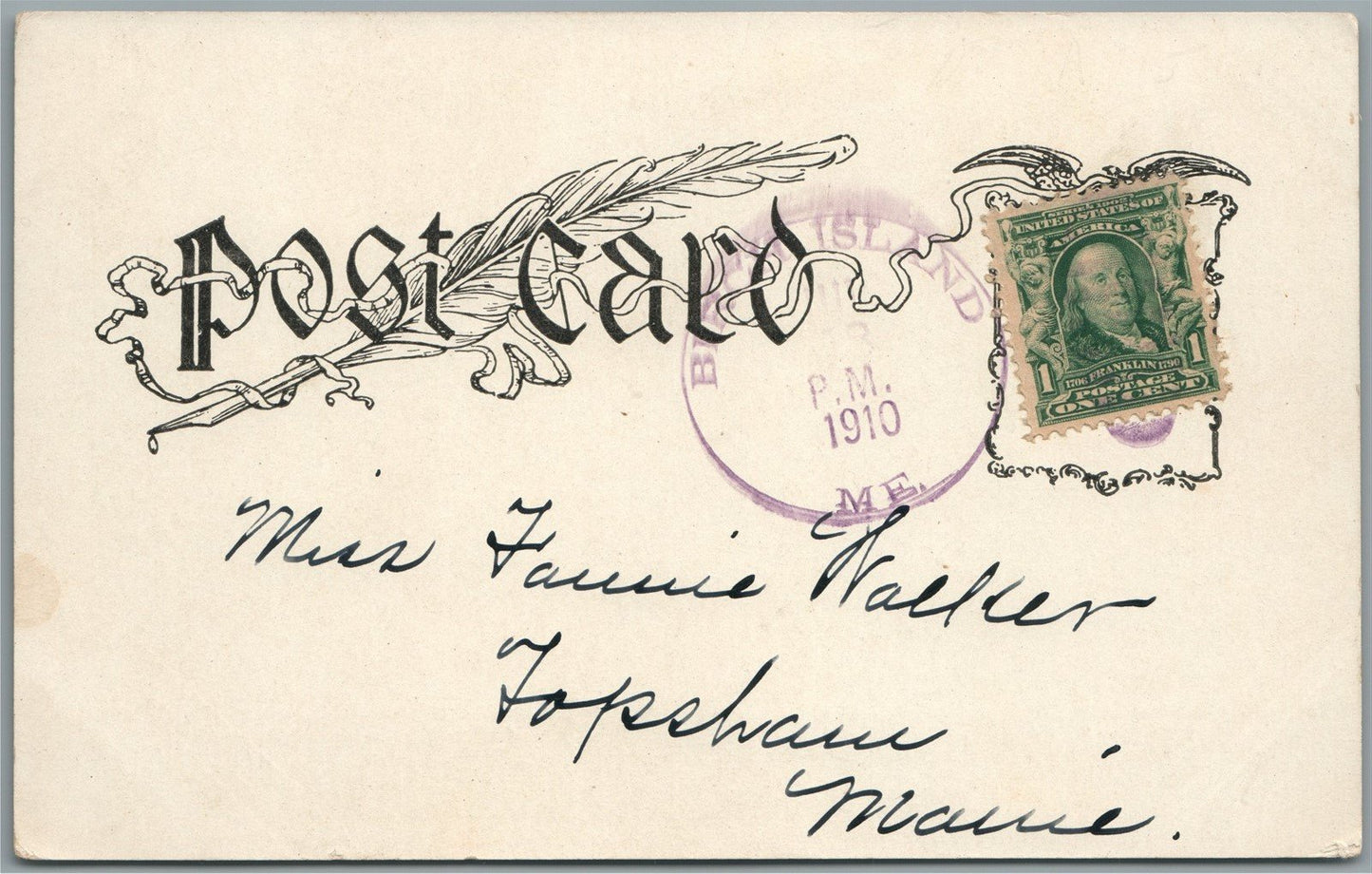 BIRCH ISLAND ME ANTIQUE POSTCARD