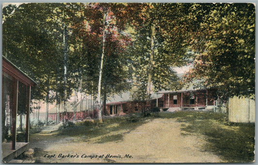 BEMIS ME CAPT. BARKER'S CAMPS ANTIQUE POSTCARD