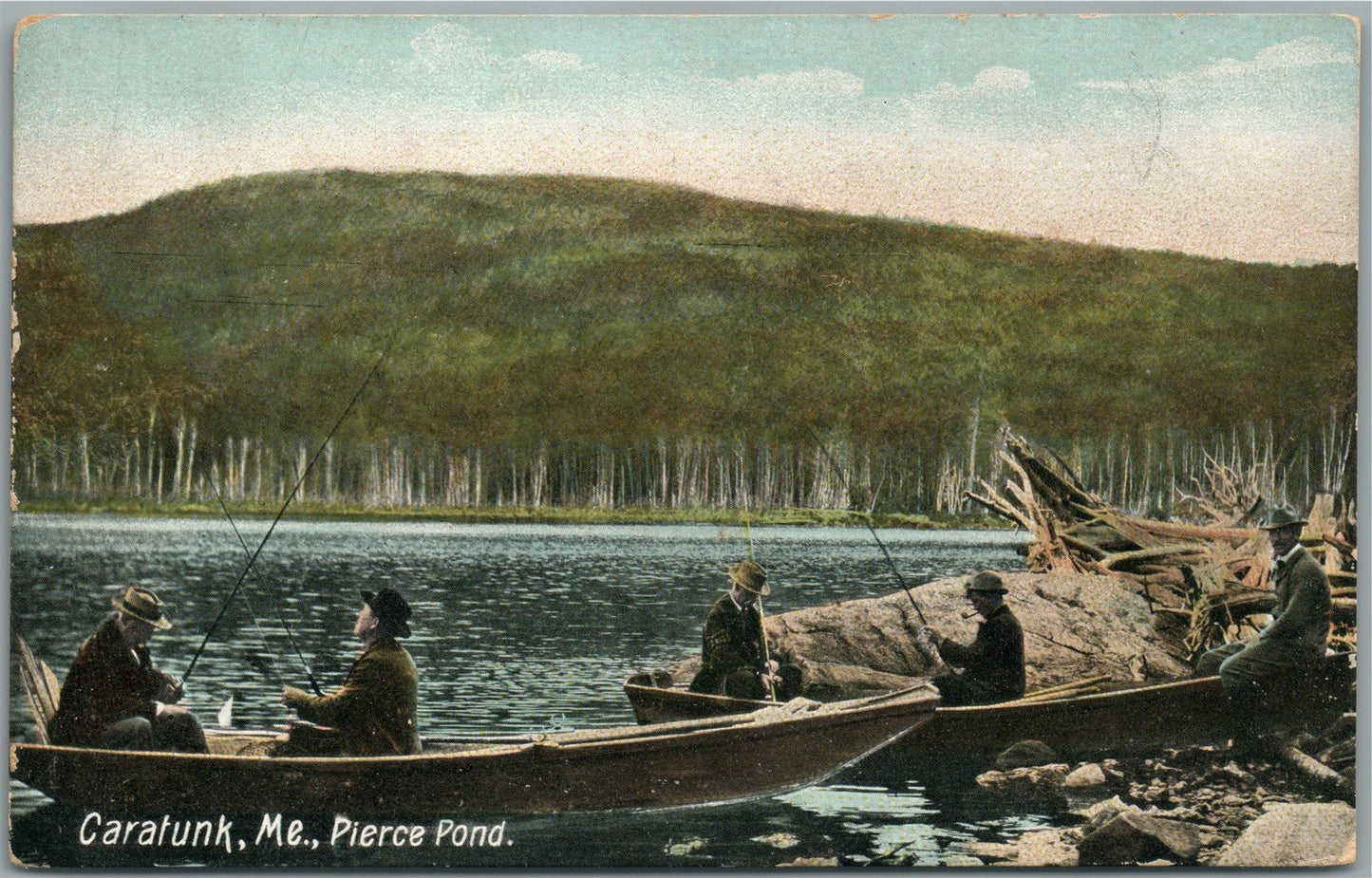 CARATUNK ME PIERCE POND ANTIQUE POSTCARD