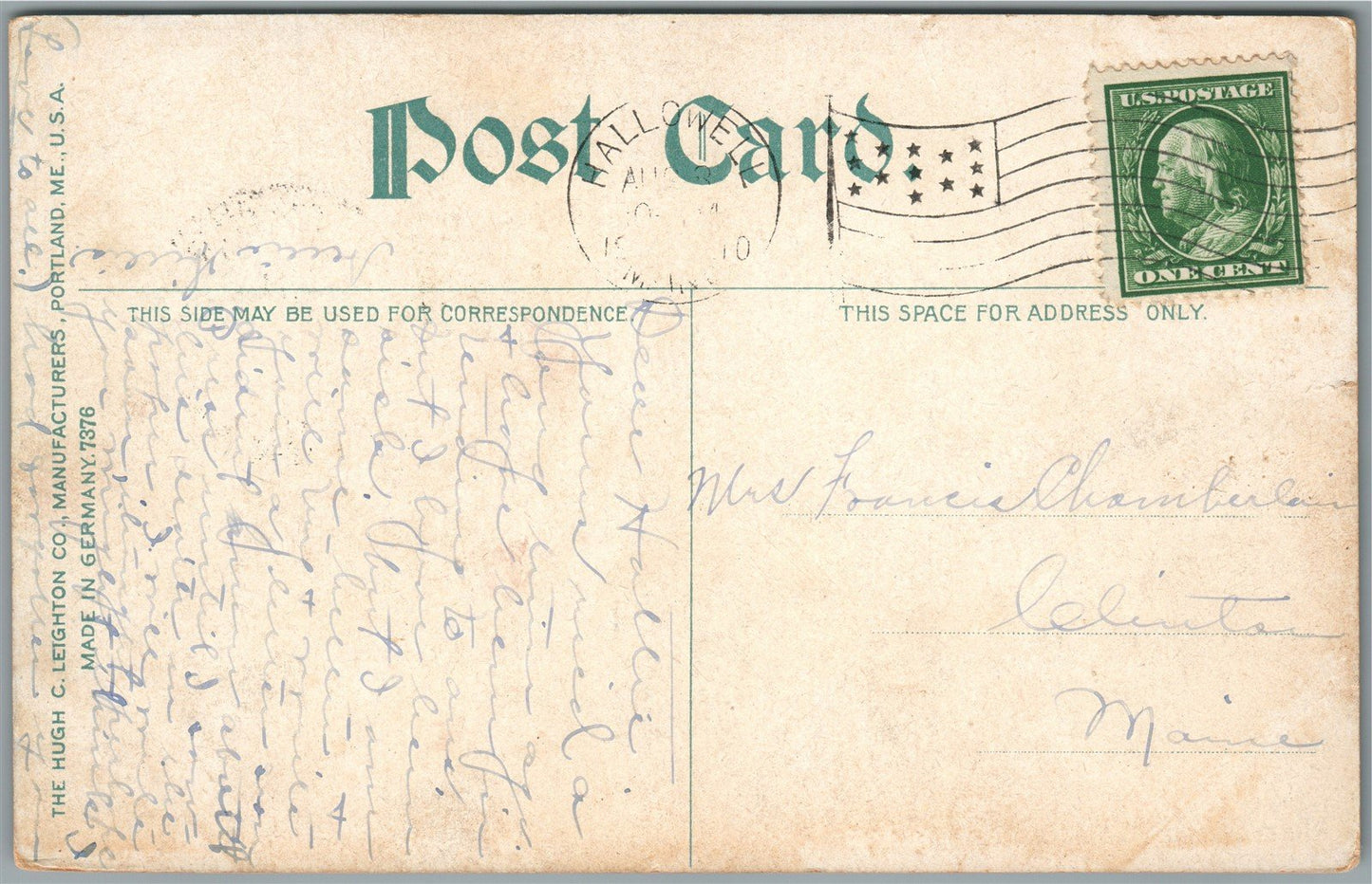 HALLOWELL ME SHOE FACTORY ANTIQUE POSTCARD
