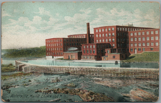 WATERVILLE ME LOCKWOOD MILL ANTIQUE POSTCARD
