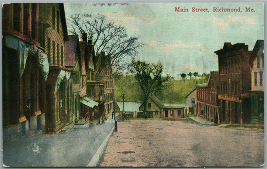 RICHMOND ME MAIN STREET ANTIQUE POSTCARD