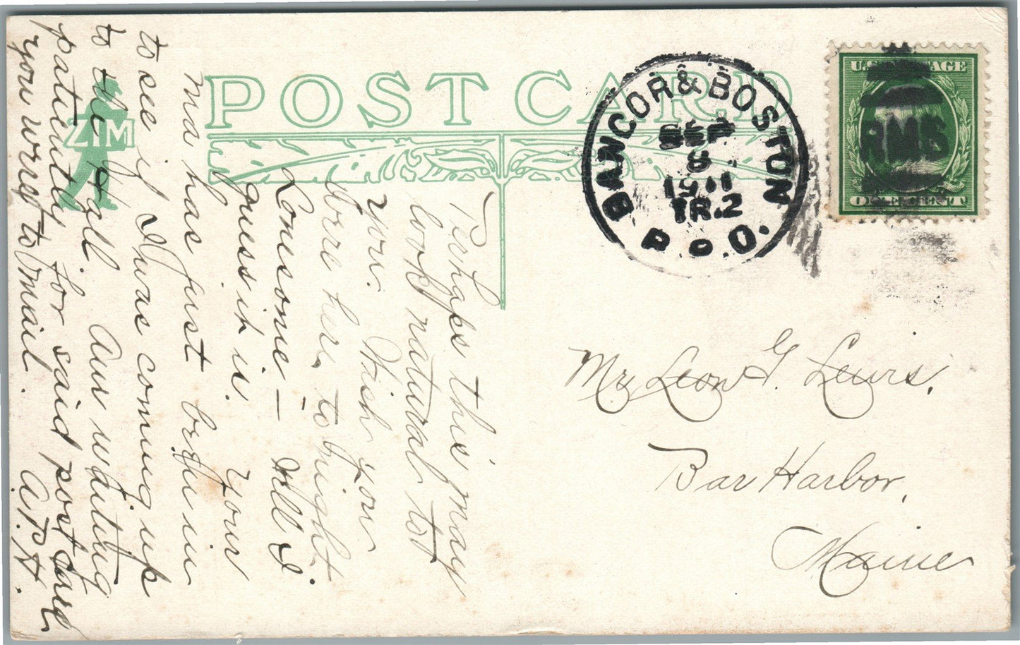 RICHMOND ME MAIN STREET ANTIQUE POSTCARD