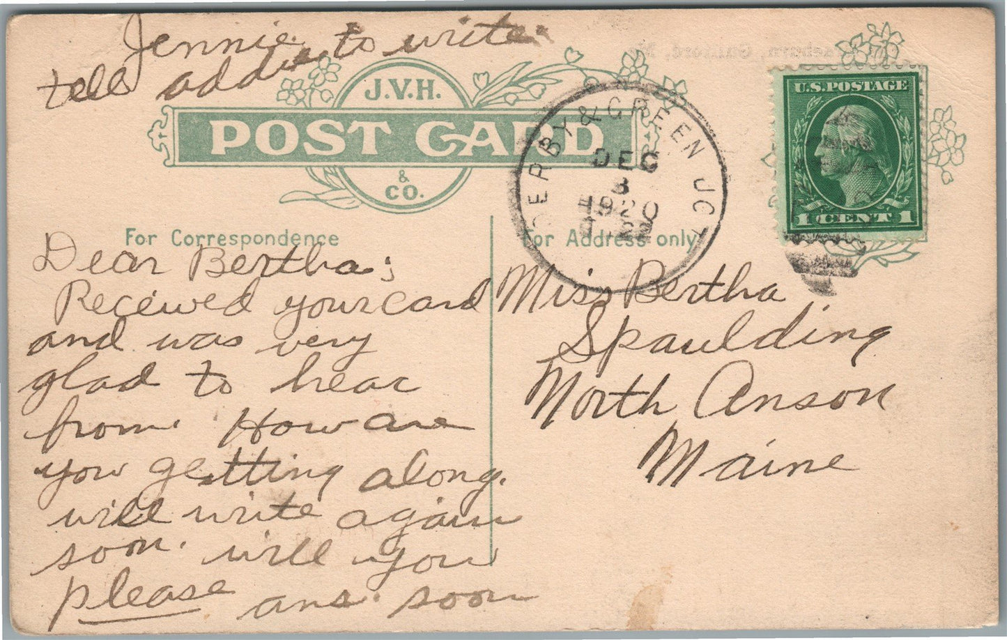 GUILFORD ME THE BRAEBURN ANTIQUE POSTCARD