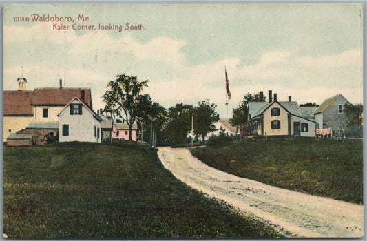 WALDOBORO ME KALER CORNER ANTIQUE POSTCARD
