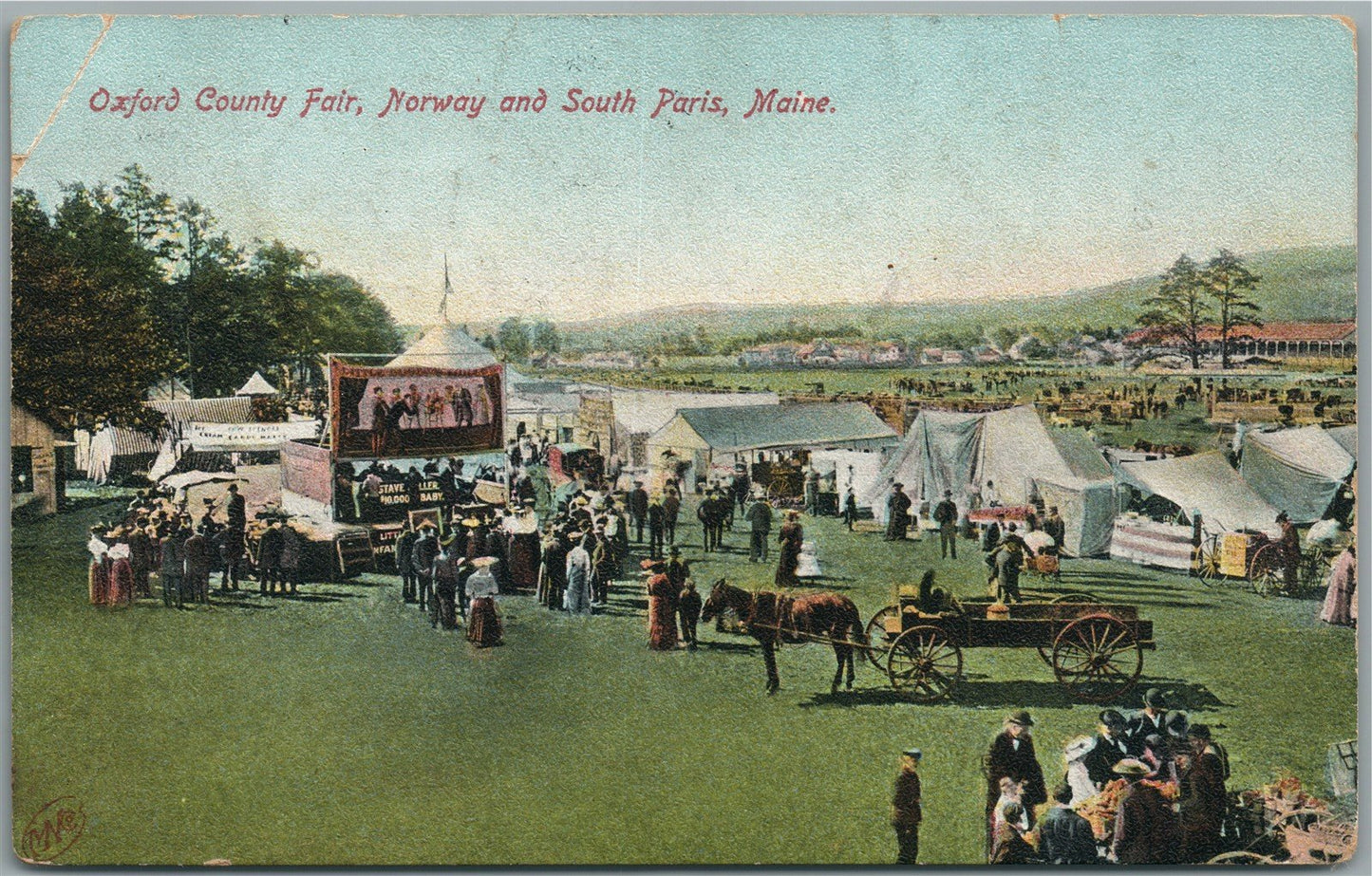 NORWAY & SOUTH PARIS ME OXFORD COUNTY FAIR ANTIQUE POSTCARD