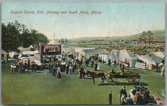 NORWAY & SOUTH PARIS ME OXFORD COUNTY FAIR ANTIQUE POSTCARD