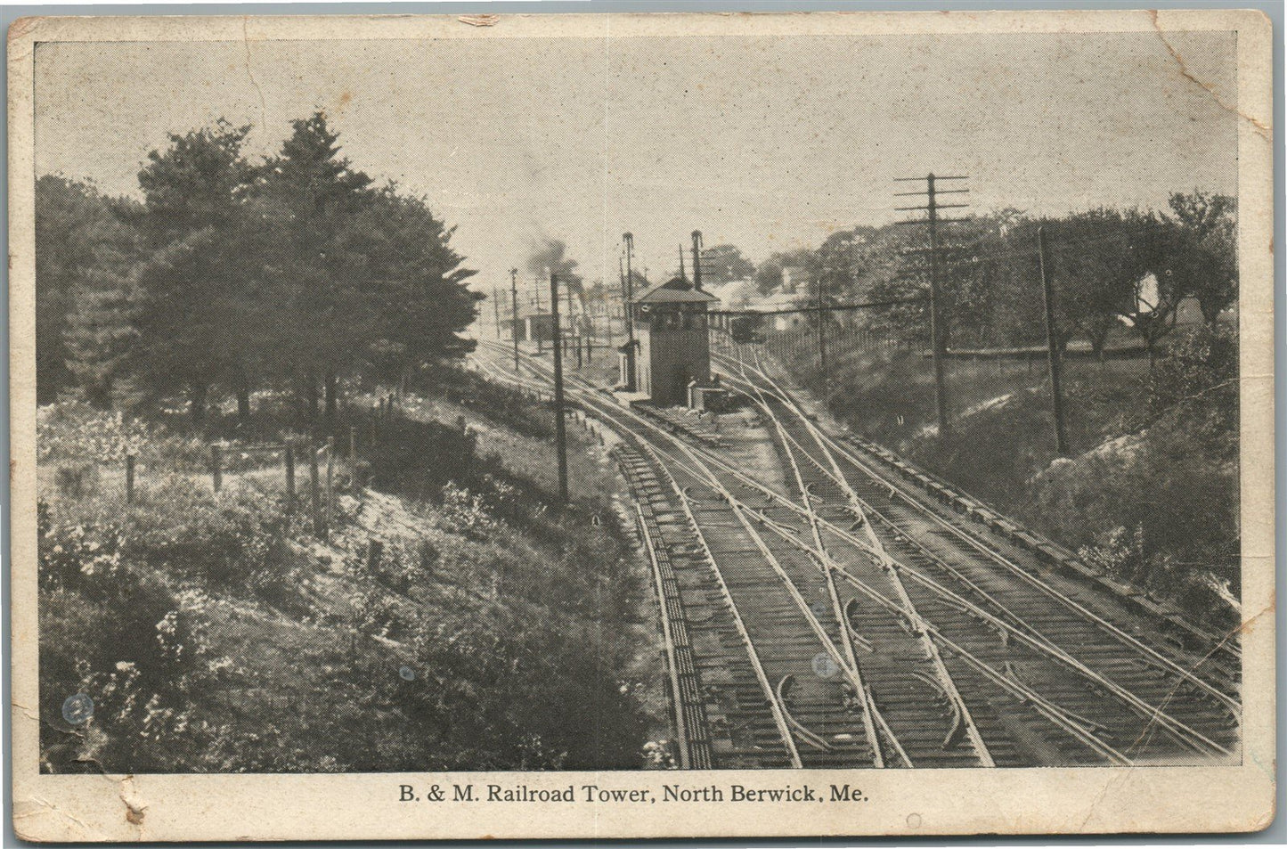 NORTH BERWICK ME B & M RAILROAD TOWER ANTIQUE POSTCARD