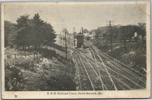 NORTH BERWICK ME B & M RAILROAD TOWER ANTIQUE POSTCARD