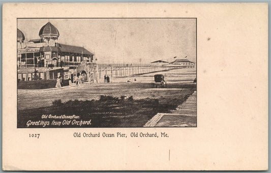 OLD ORCHARD ME OCEAN PIER ANTIQUE POSTCARD