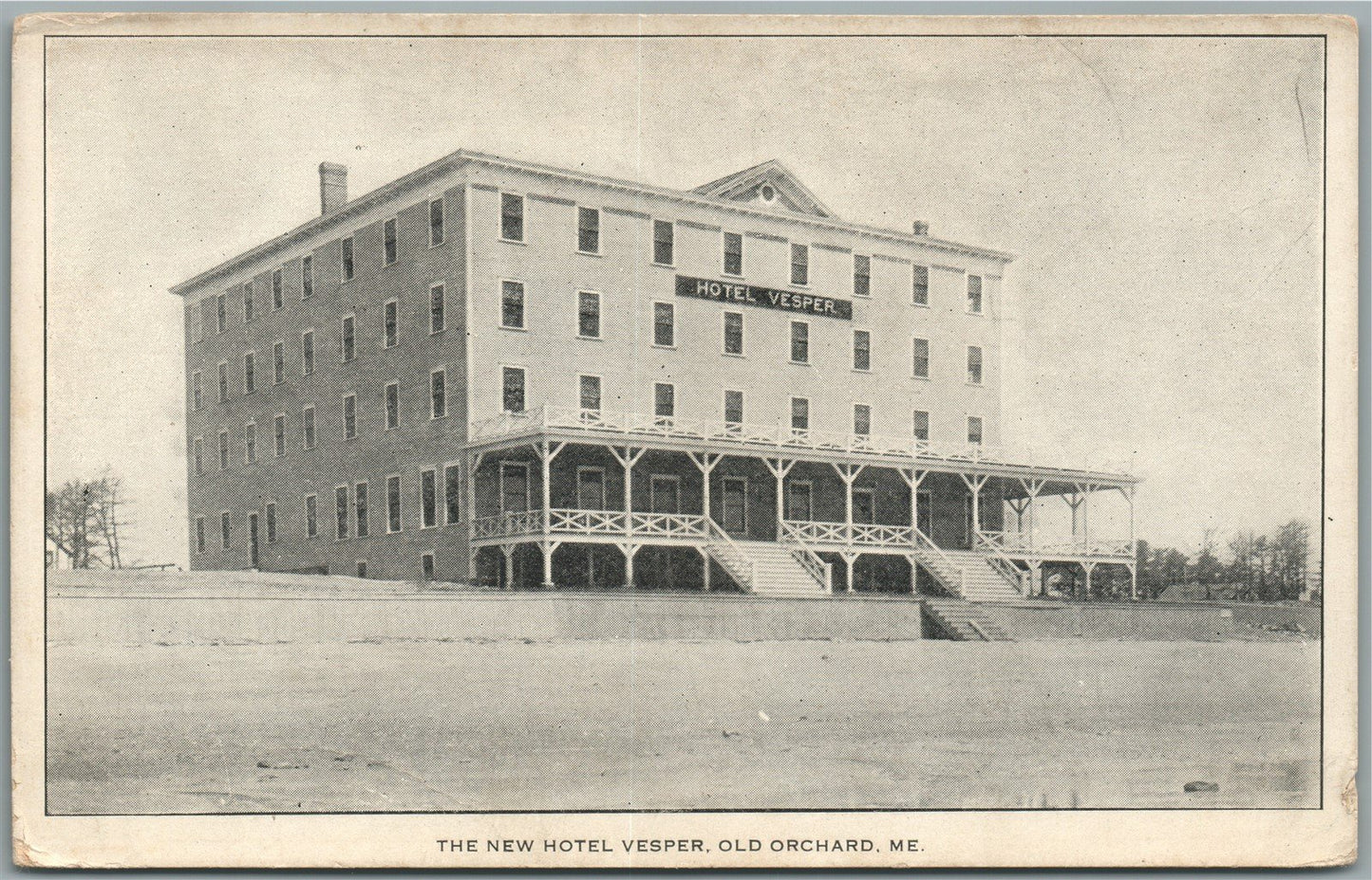 OLD ORCHARD ME NEW HOTEL VESPER ANTIQUE POSTCARD