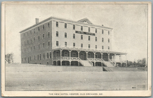 OLD ORCHARD ME NEW HOTEL VESPER ANTIQUE POSTCARD