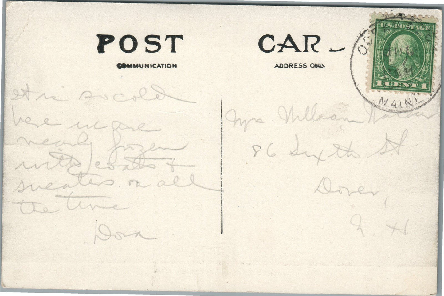 OCEAN PARK ME ANTIQUE POSTCARD