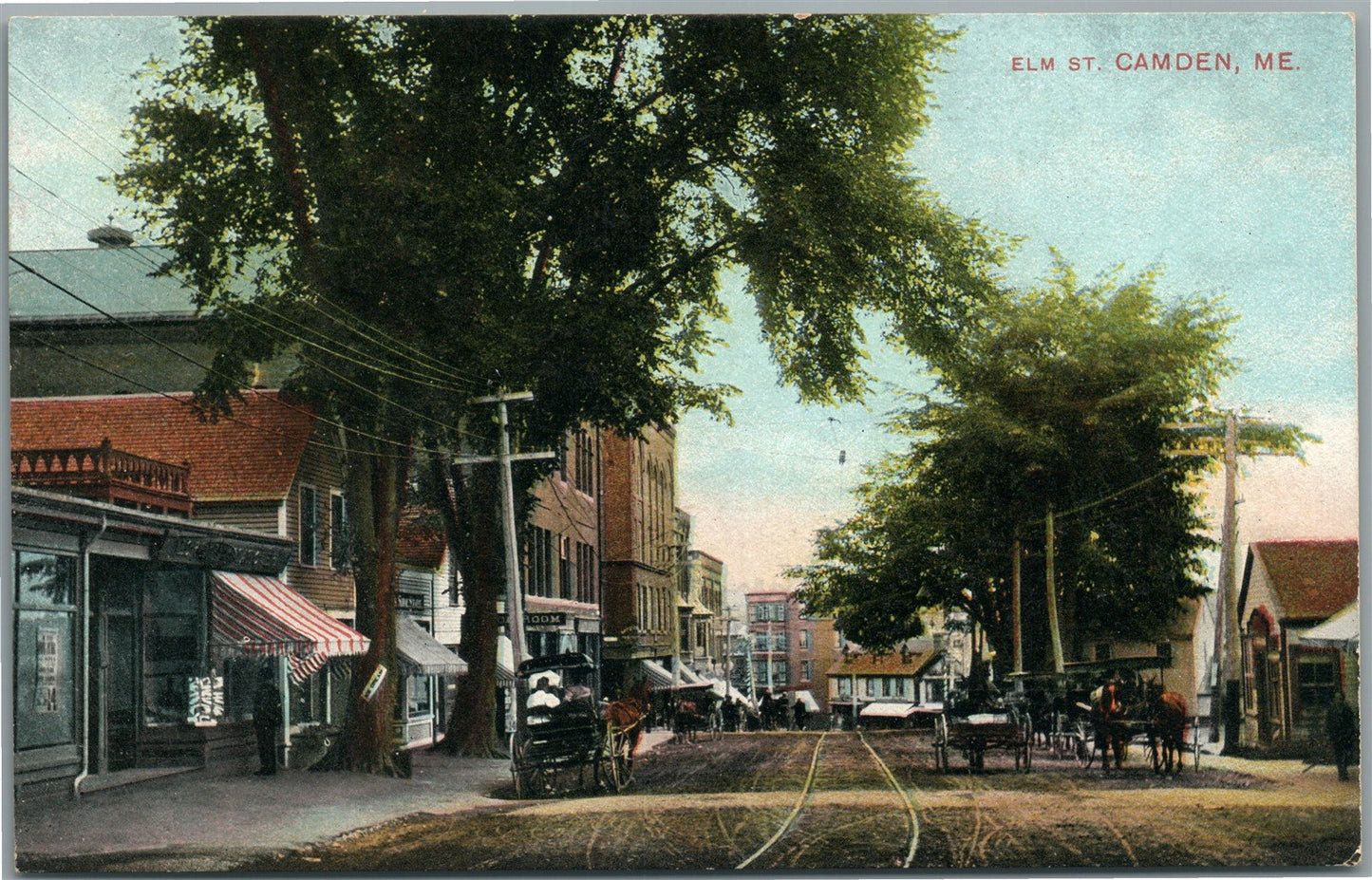 CAMDEN ME ELM STREET ANTIQUE POSTCARD