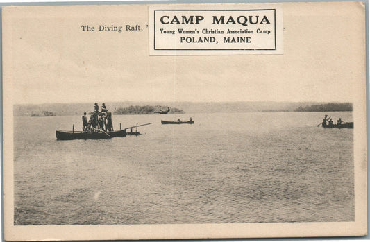 POLAND ME CAMP MAQUA ANTIQUE POSTCARD