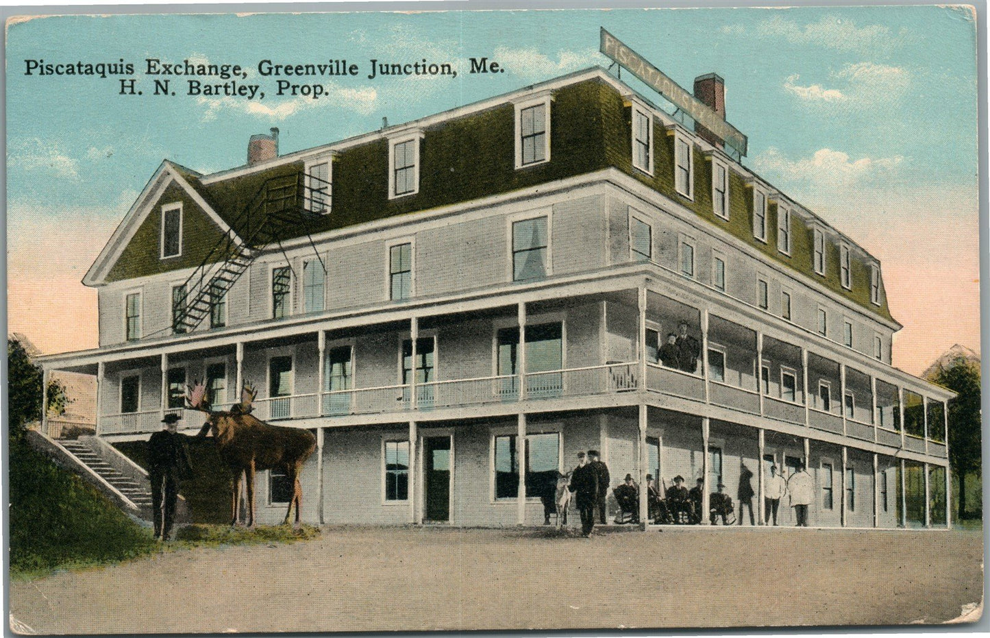 GREENVILLE JUNCTION ME PISCATAQUIS EXCHANGE ANTIQUE POSTCARD