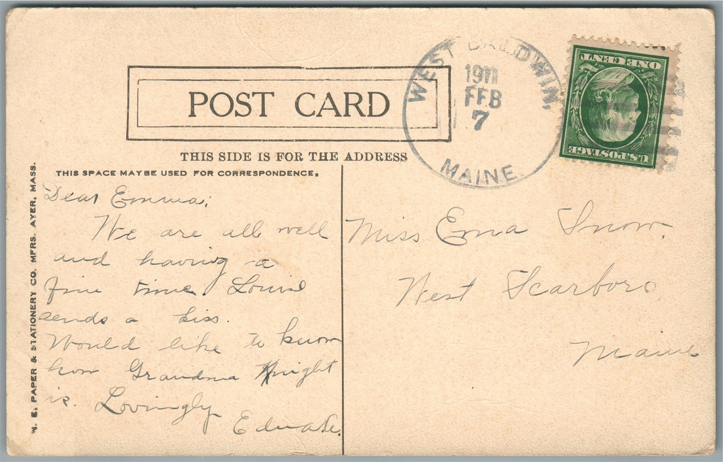 CORNISH ME HIGH STREET ANTIQUE POSTCARD