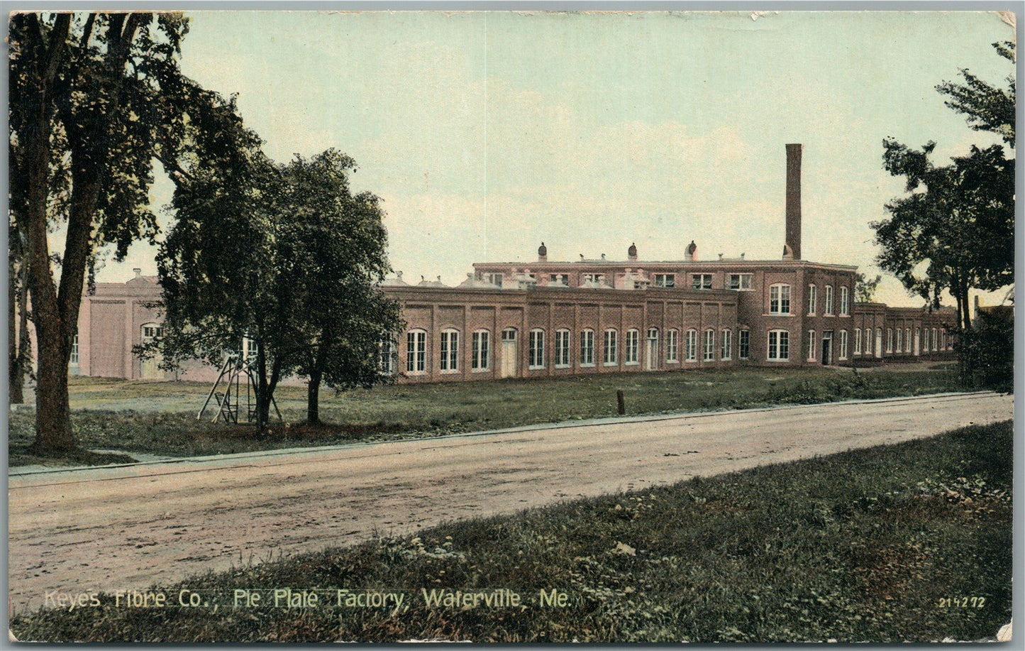 WATERVILLE ME PIE PLATE FACTORY ANTIQUE POSTCARD