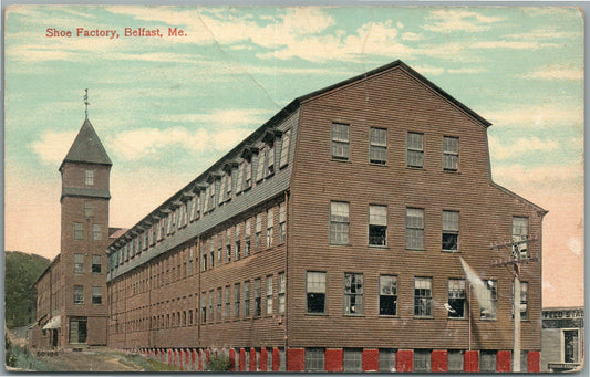 BELFAST ME SHOE FACTORY ANTIQUE POSTCARD