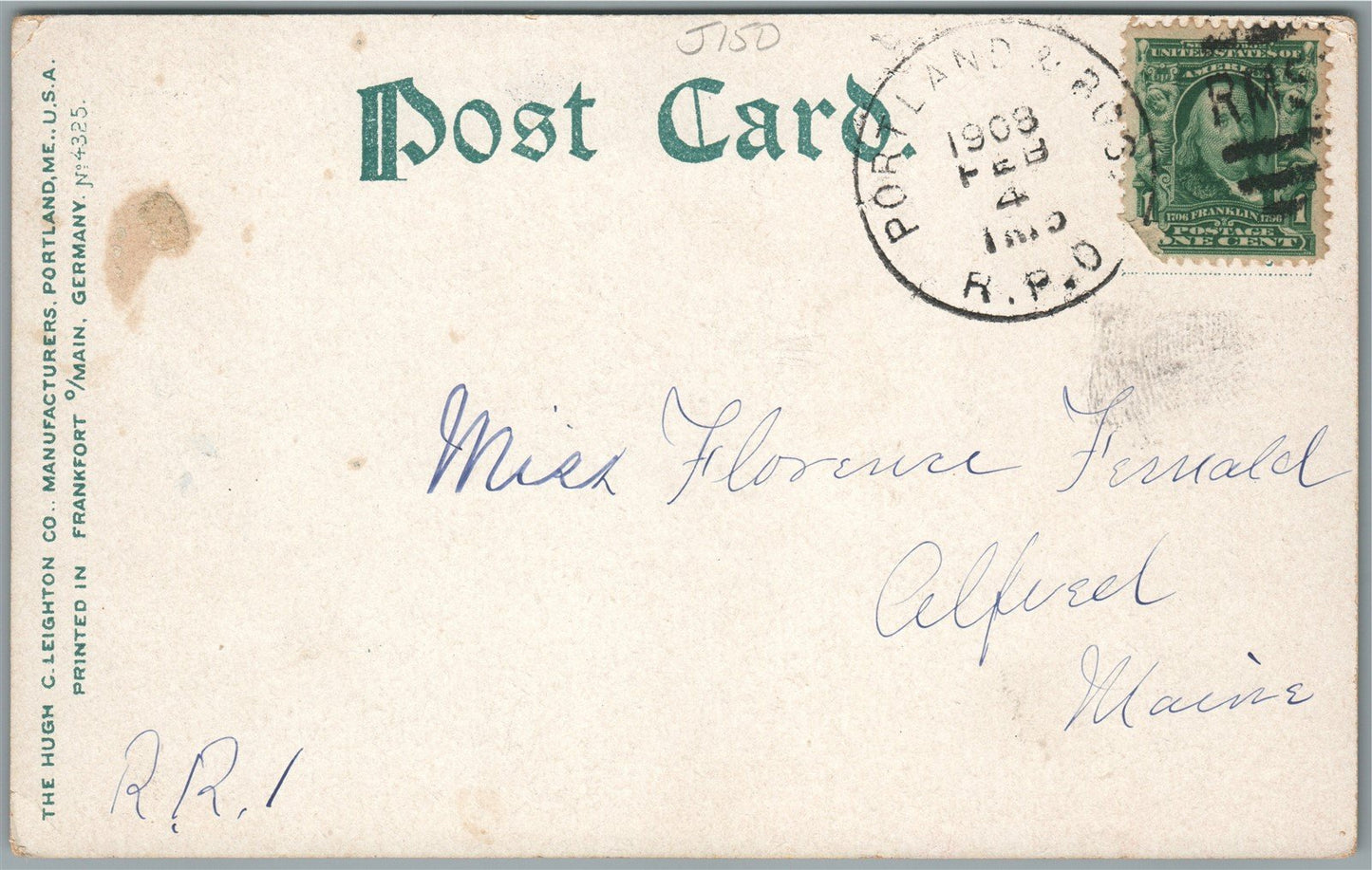 KENNEBUNK ME GOOSE ROCKS BEACH ANTIQUE POSTCARD