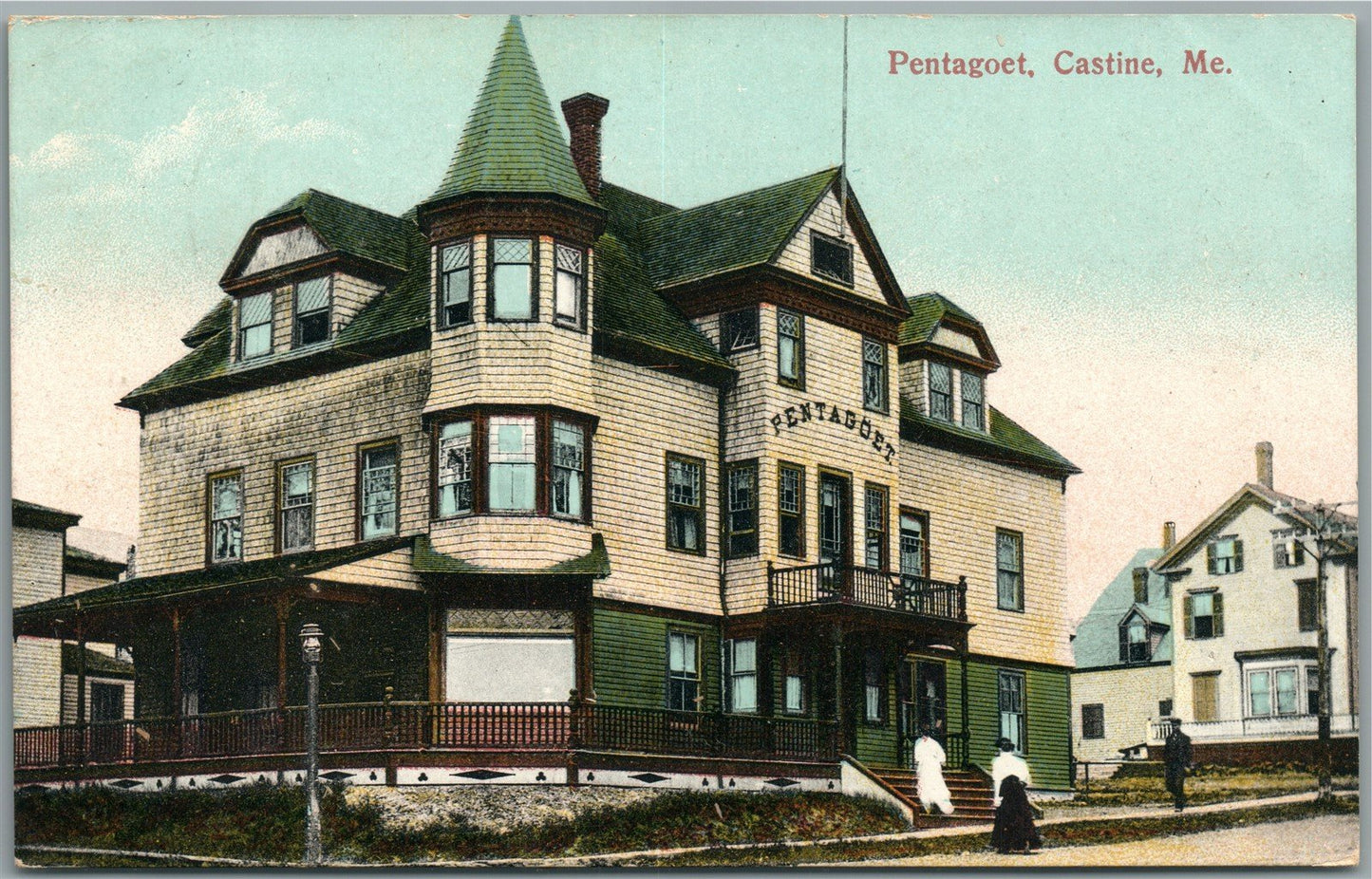 CASTINE ME PENTAGOET ANTIQUE POSTCARD