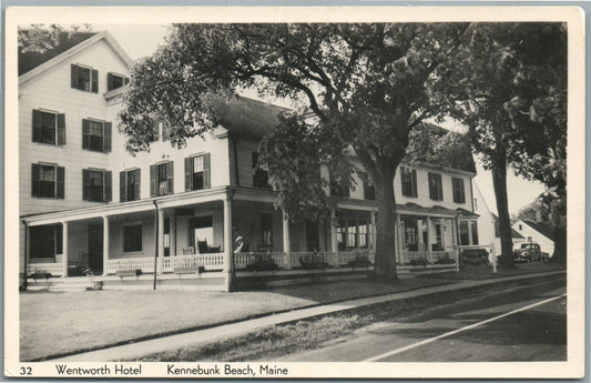 KENNEBUNK BEACH ME WENTWORTH HOTEL ANTIQUE REAL PHOTO POSTCARD RPPC