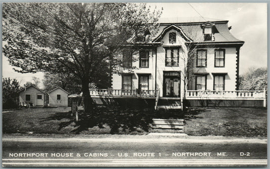 NORTHPORT ME HOUSE AND CABINS ANTIQUE REAL PHOTO POSTCARD RPPC