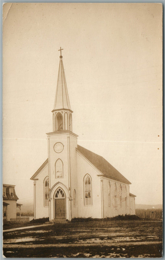 MOOSE RIVER ME CHURCH ANTIQUE REAL PHOTO POSTCARD RPPC