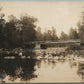 MAINE SCENE w/ BRIDGE ANTIQUE REAL PHOTO POSTCARD RPPC
