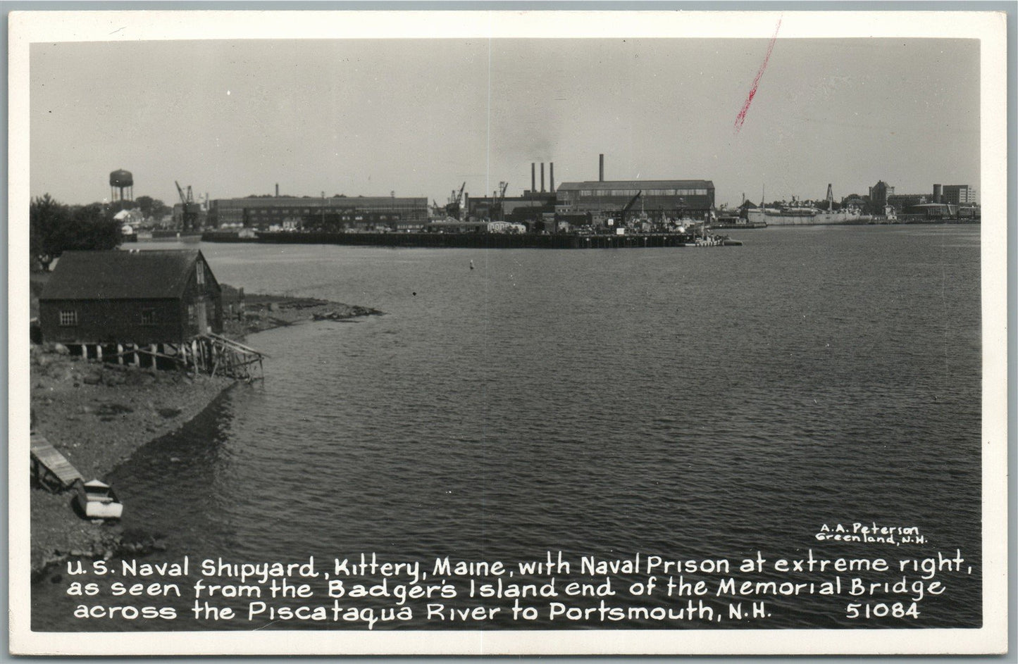 KITTERY ME US NAVAL SHIPYARDS & NAVAL PRISON VINTAGE REAL PHOTO POSTCARD RPPC