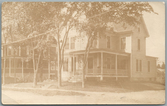 MAINE STREET SCENE ANTIQUE REAL PHOTO POSTCARD RPPC Portland & Worcester RPO