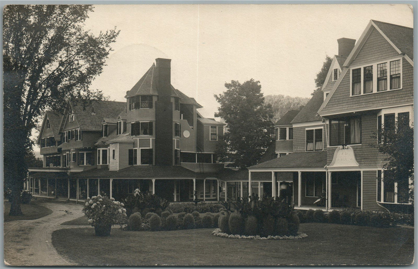 MAINE STREET SCENE ANTIQUE REAL PHOTO POSTCARD RPPC Port. & Swanton RPO cancel